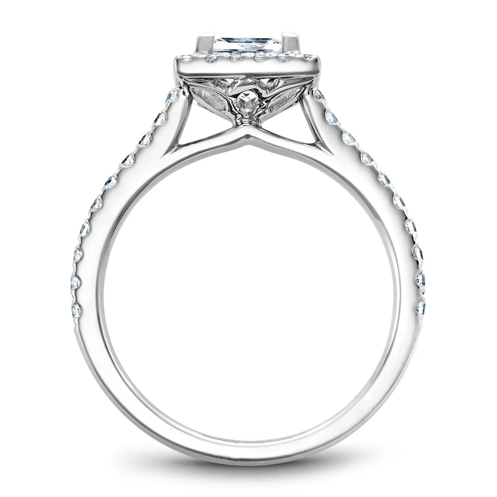 Noam Carver White Gold Princess Diamond Engagement Ring Setting with Square Halo (0.41 CTW) - Image 3