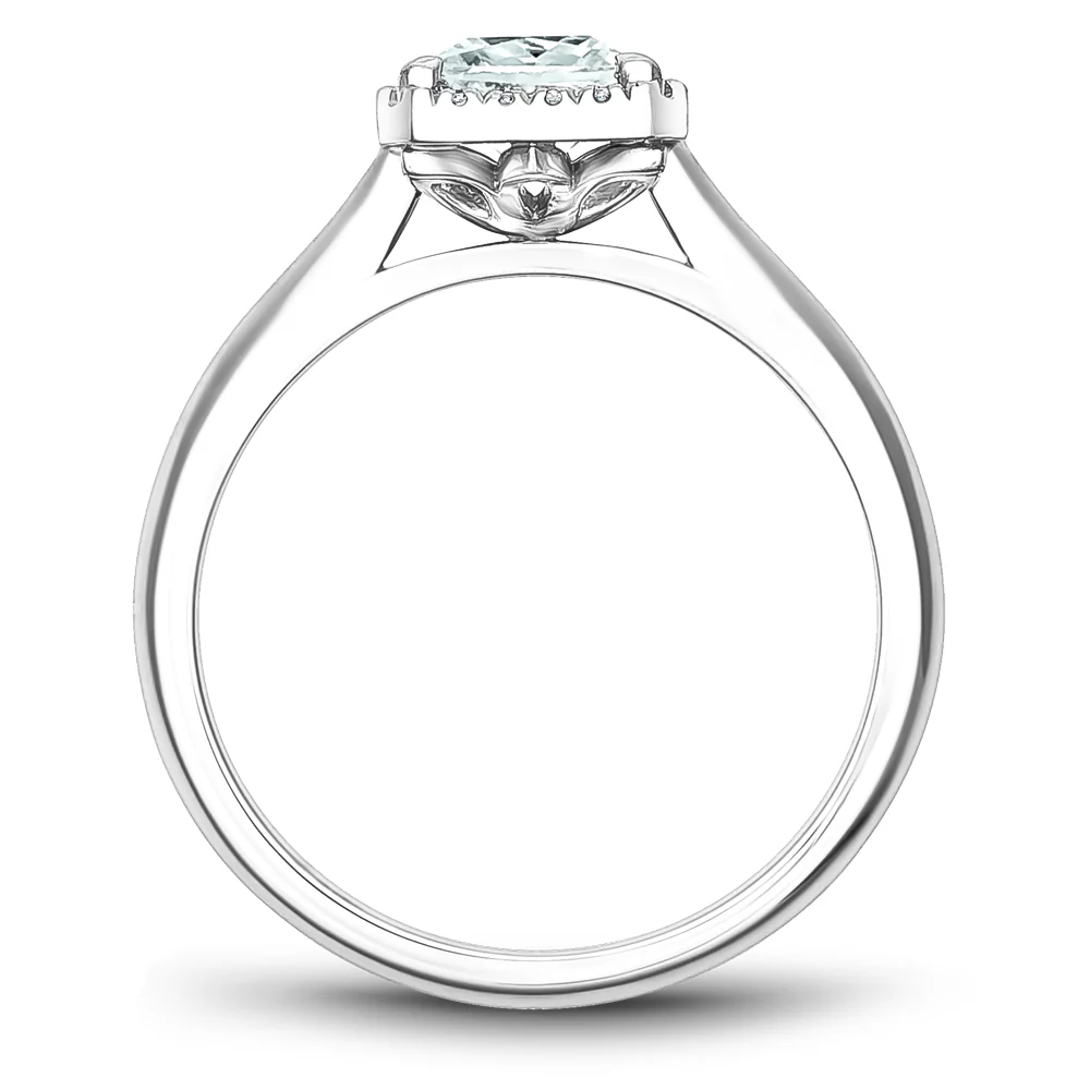 Noam Carver White Gold Princess Engagement Ring Setting with Diamond Halo (0.08 CTW) - Image 3