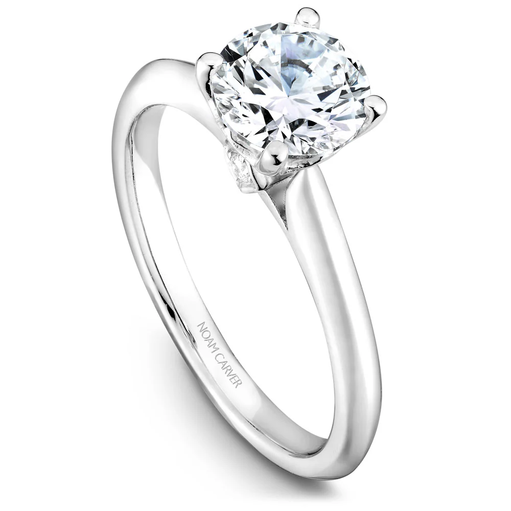 Noam Carver White Gold Solitaire Engagement Ring Setting (0.02 CTW)