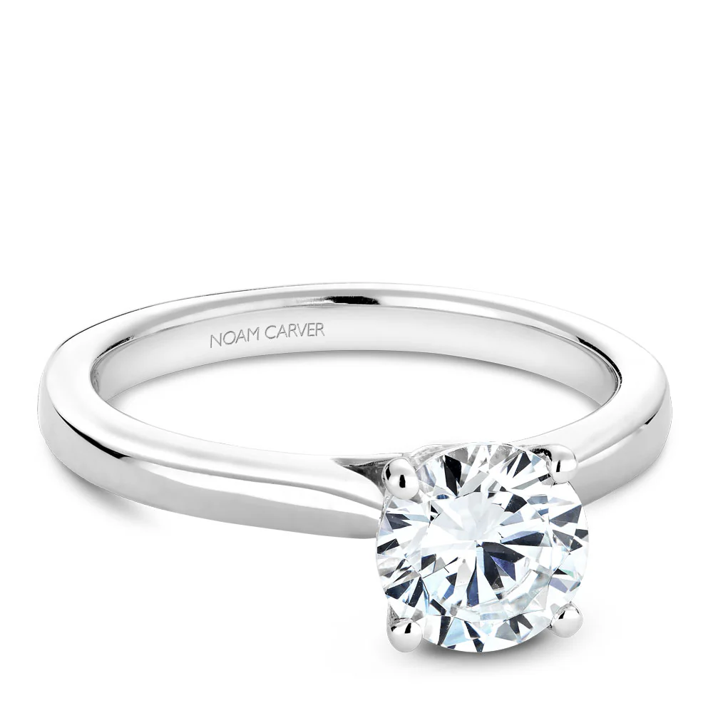 Noam Carver White Gold Solitaire Engagement Ring Setting (0.02 CTW) - Image 2
