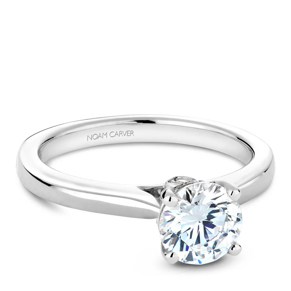 Noam Carver White Gold Solitaire Engagement Ring Setting (0.04 CTW) - Image 2