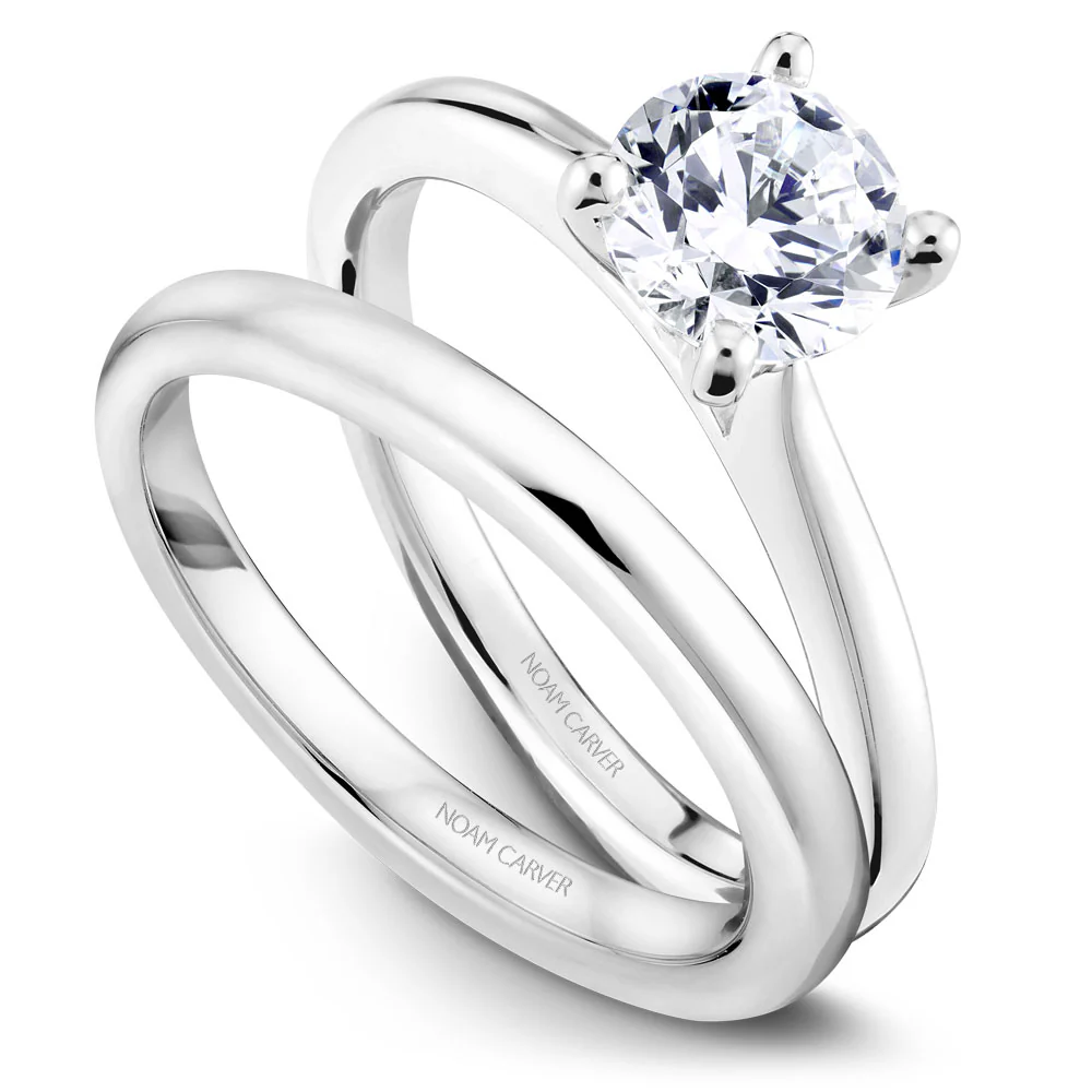 Noam Carver White Gold Solitaire Engagement Ring Setting - Image 4