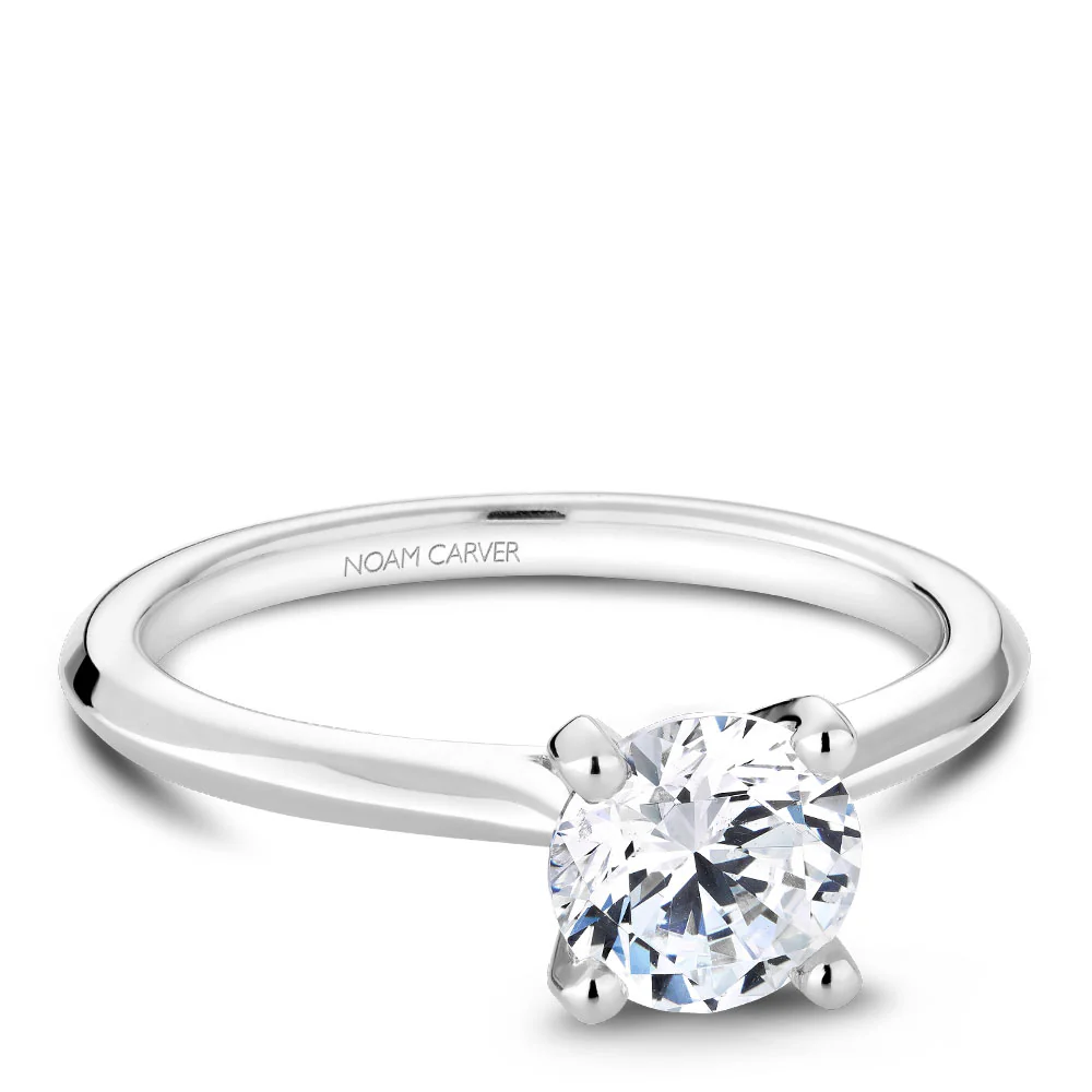 Noam Carver White Gold Solitaire Engagement Ring Setting - Image 2
