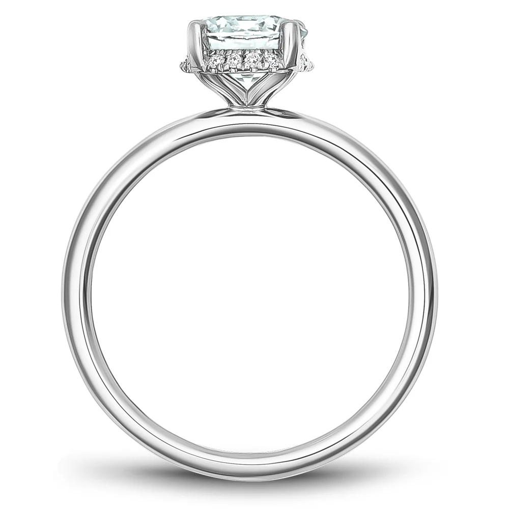 Noam Carver White Gold Solitaire Engagement Ring Setting with Diamond Centerpiece (0.06 CTW) - Image 3