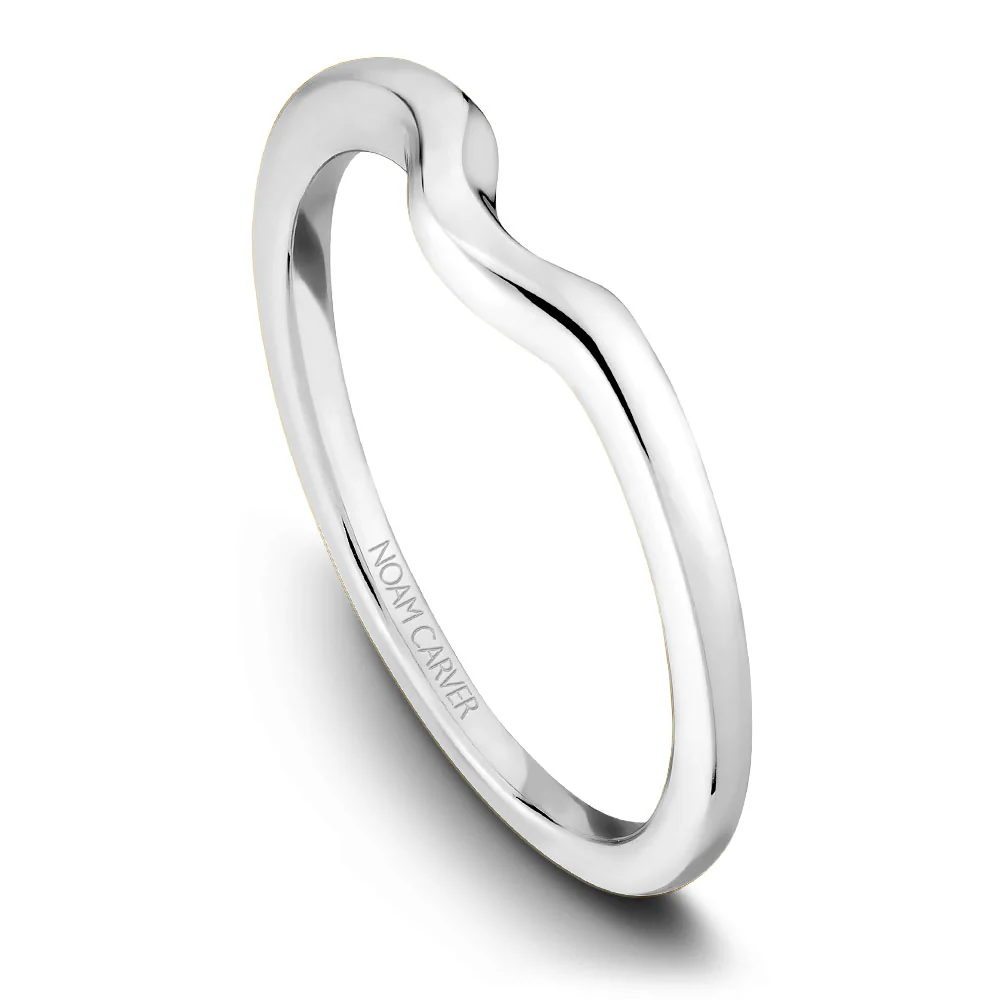 Noam Carver White Gold Solitaire Engagement Ring Setting with Double Prongs - Image 4