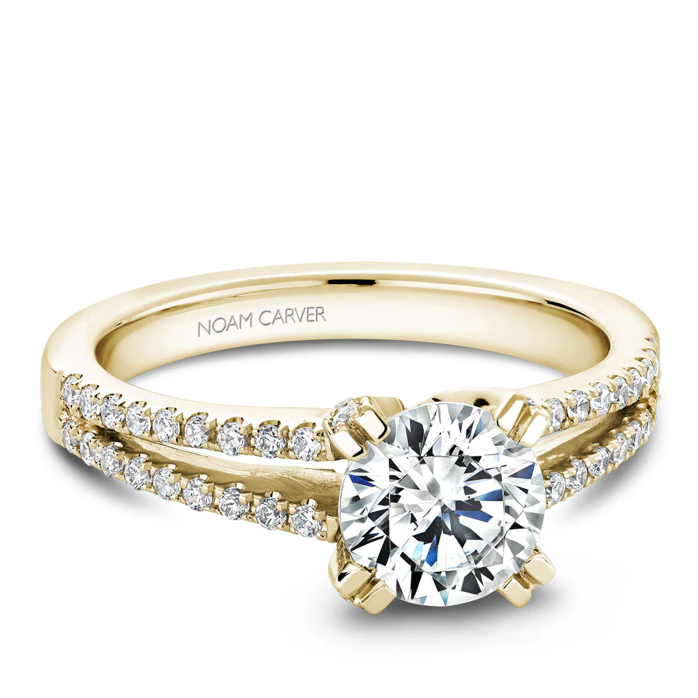 Noam Carver White Gold Split Prong Diamond Engagement Ring Setting (0.32 CTW) - Image 2