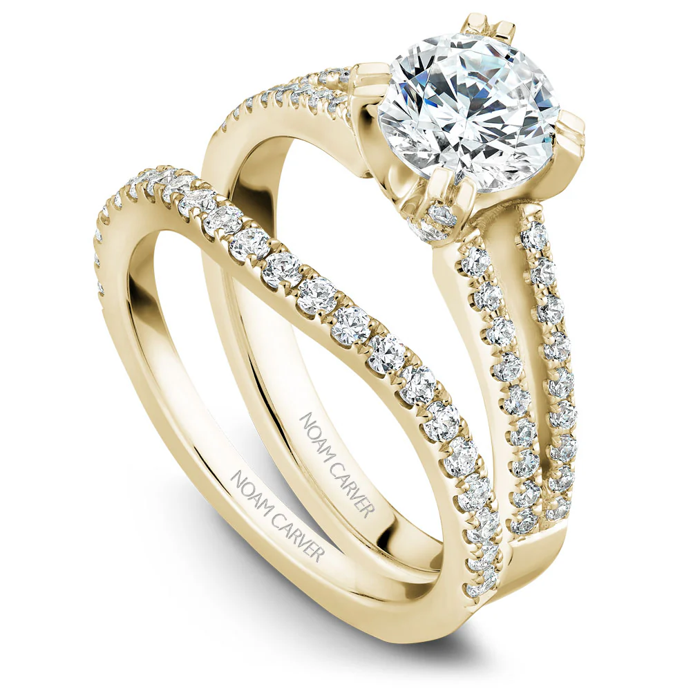 Noam Carver White Gold Split Prong Diamond Engagement Ring Setting (0.32 CTW) - Image 3