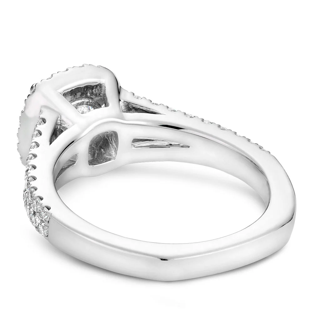 Noam Carver White Gold Split Shank Diamond Engagement Ring Setting with Halo (0.50 CTW) - Image 3