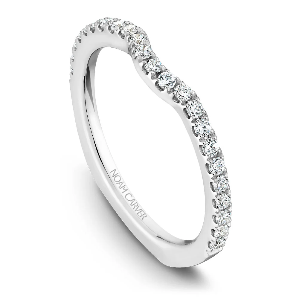 Noam Carver White Gold Split Shank Diamond Engagement Ring Setting with Halo (0.50 CTW) - Image 5