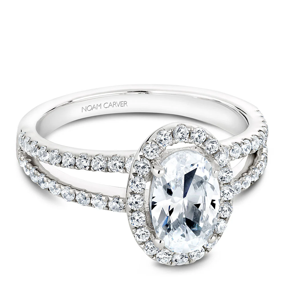 Noam Carver White Gold Split Shank Diamond Engagement Ring Setting (0.62 CTW) - Image 3