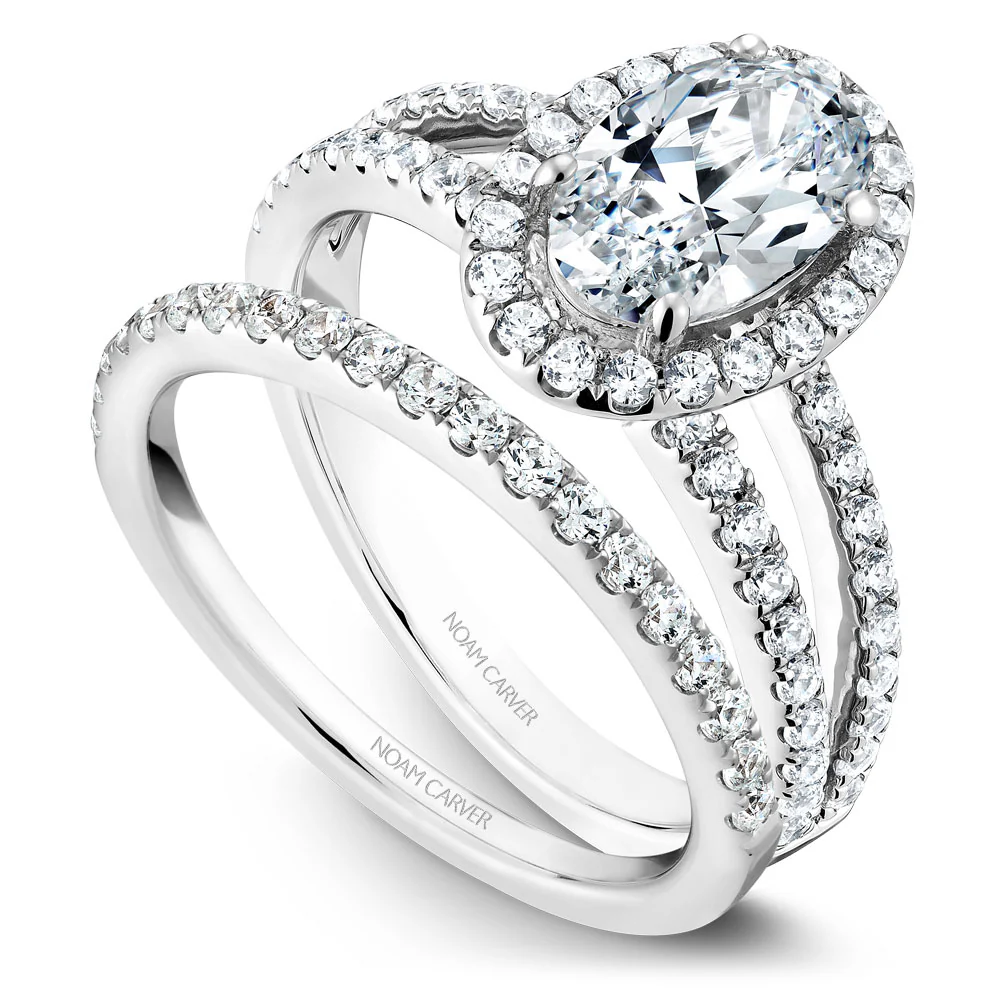 Noam Carver White Gold Split Shank Diamond Engagement Ring Setting (0.62 CTW) - Image 4