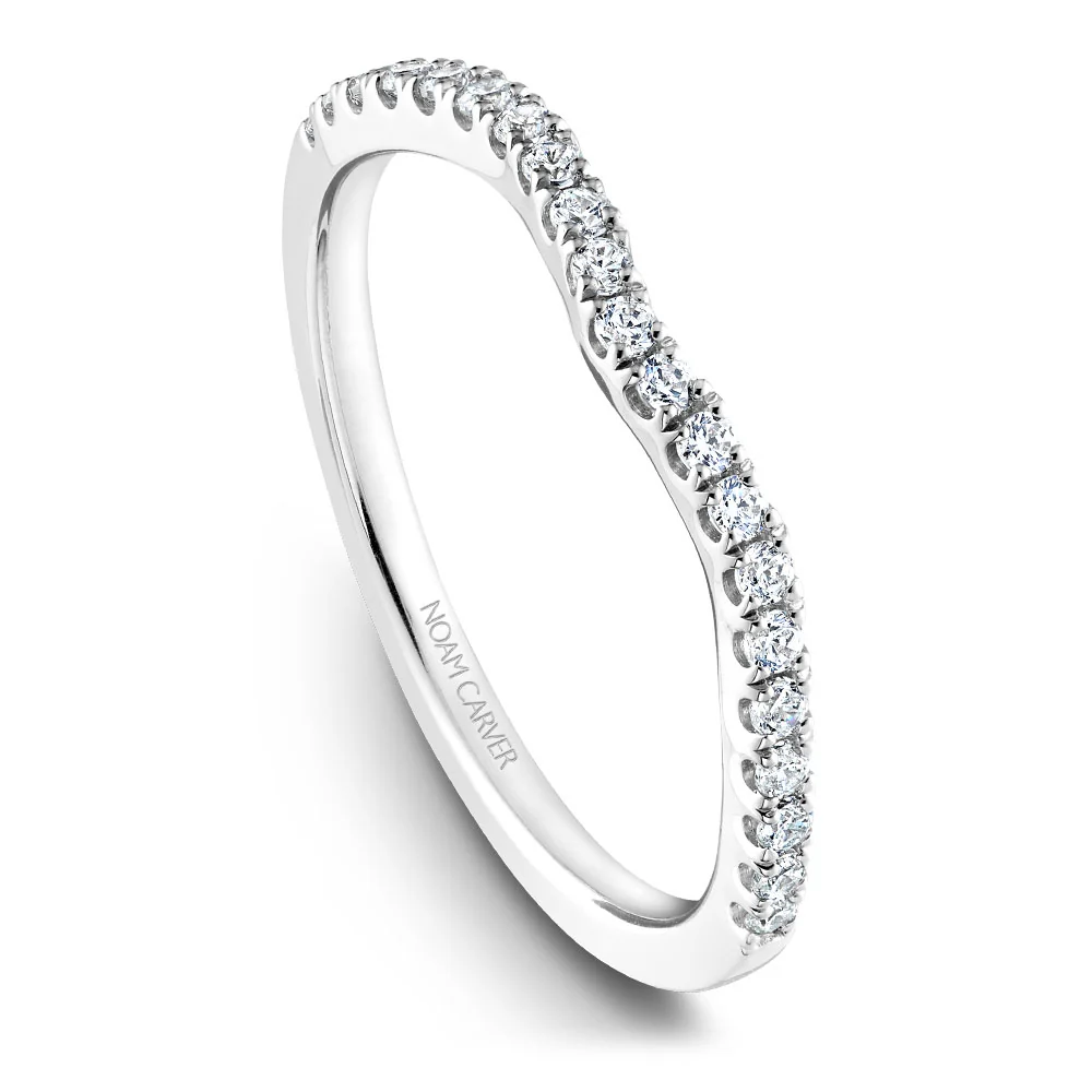 Noam Carver White Gold Split Shank Oval Diamond Engagement Ring Setting with Halo (0.55 CTW) - Image 5