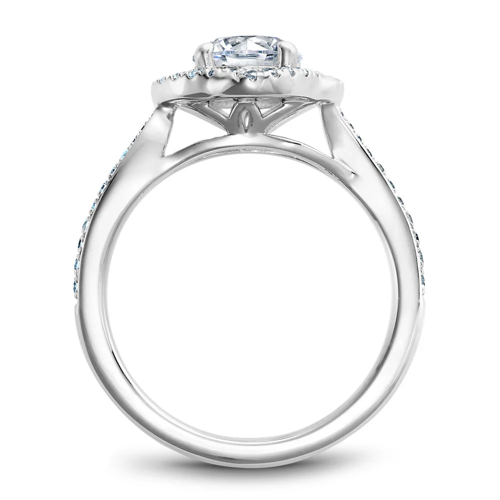 Noam Carver White Gold Square Halo Diamond Engagement Ring Setting (0.26 CTW) - Image 3