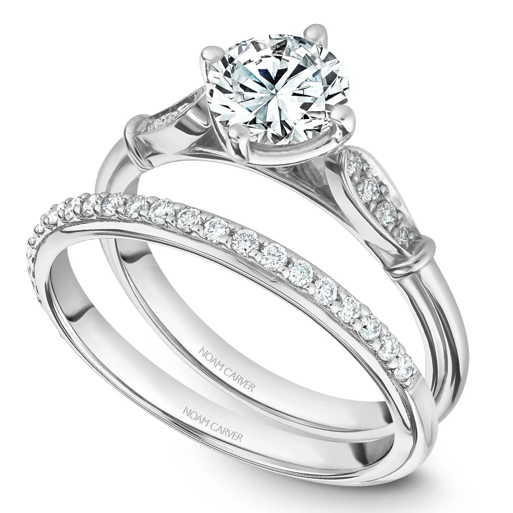 Noam Carver White Gold Vintage Diamond Engagement Ring Setting (0.06 CTW) - Image 5