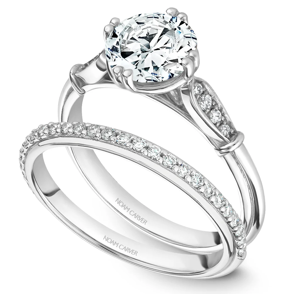 Noam Carver White Gold Vintage Diamond Engagement Ring Setting (0.06 CTW) - Image 4