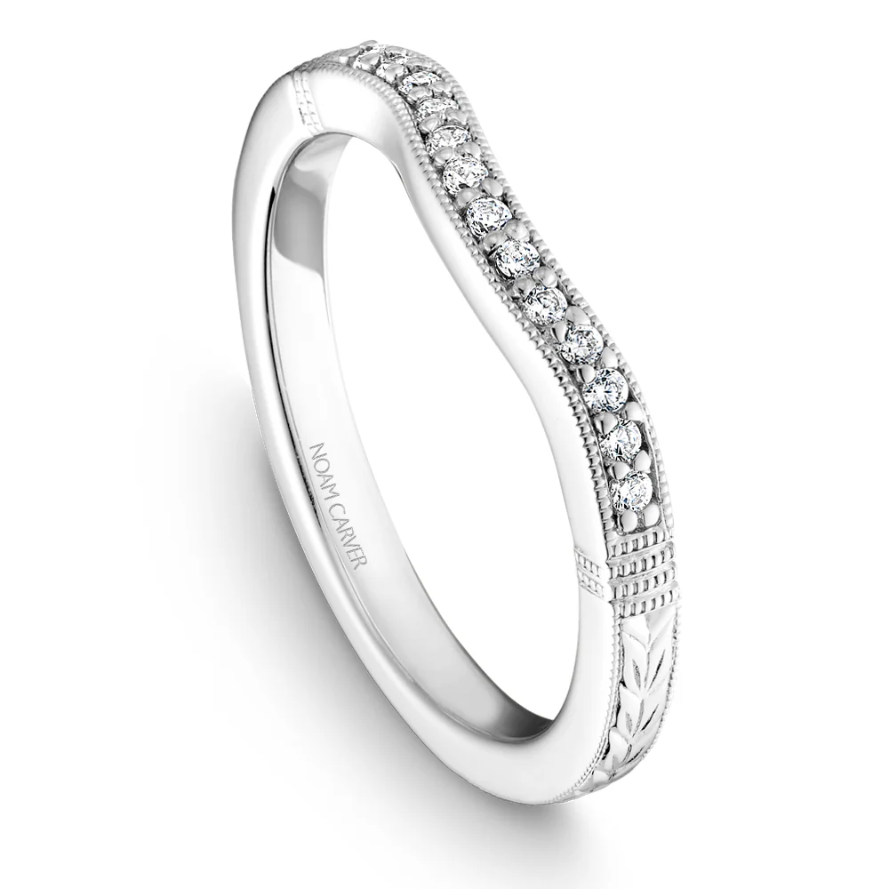 Noam Carver White Gold Vintage Diamond Engagement Ring Setting (0.11 CTW) - Image 4