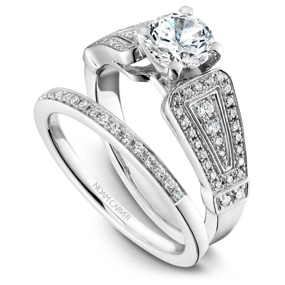 Noam Carver White Gold Vintage Diamond Engagement Ring Setting  (0.31 CTW) - Image 3