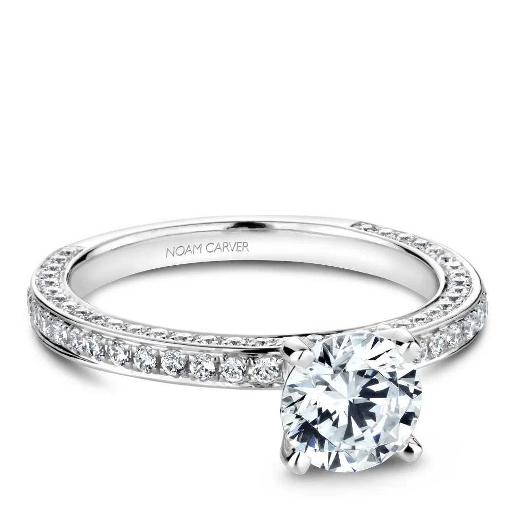 Noam Carver White Gold Vintage Diamond Engagement Ring Setting (0.64 CTW) - Image 2