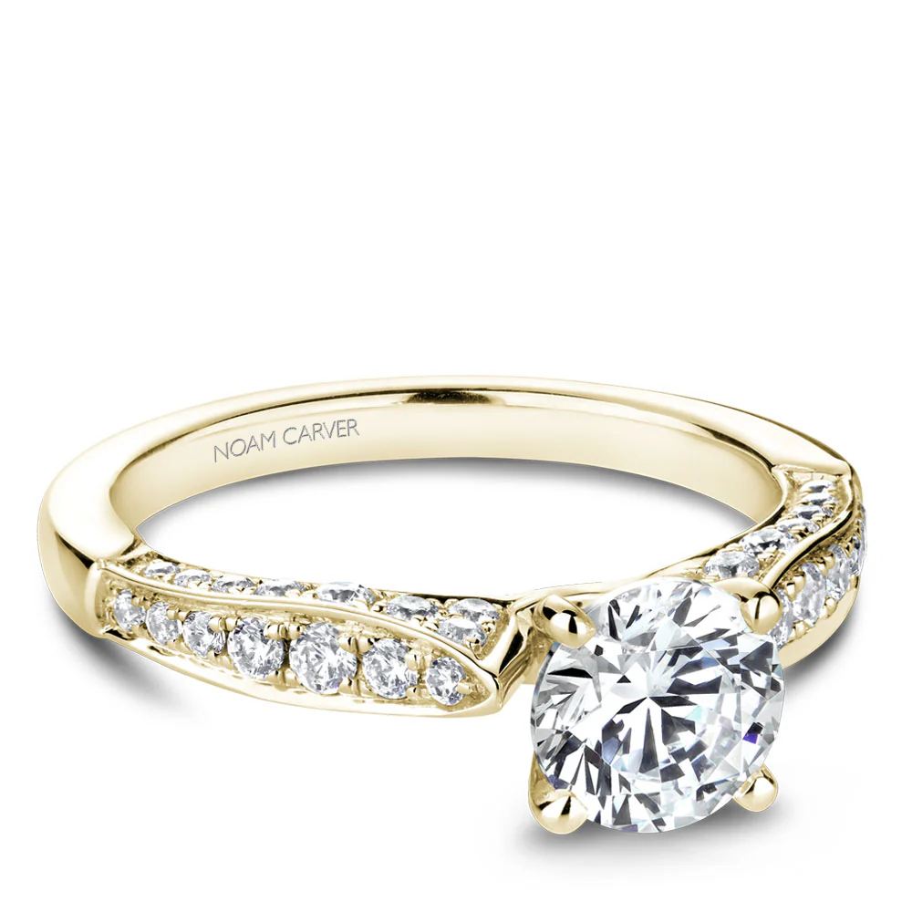 Noam Carver Yellow Gold 3-sided Channel Set Diamond Engagement Ring Setting (0.55 CTW) - Image 2