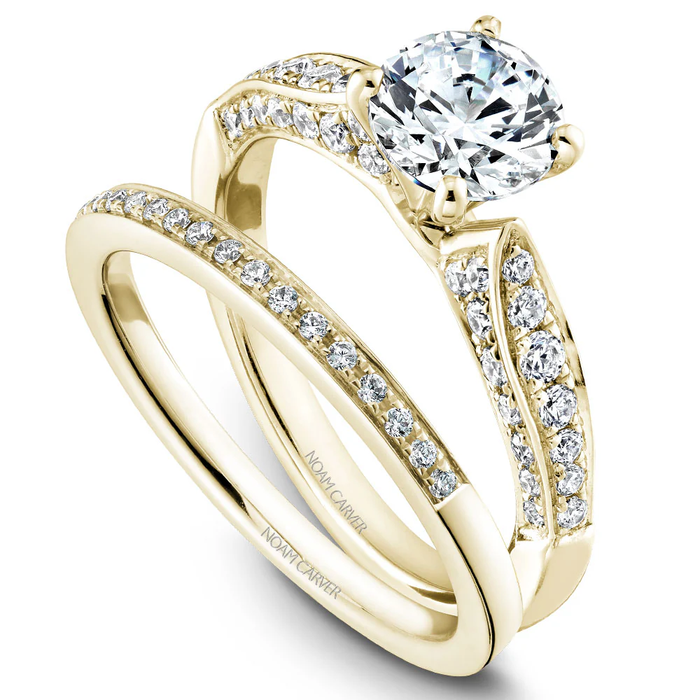 Noam Carver Yellow Gold 3-sided Channel Set Diamond Engagement Ring Setting (0.55 CTW) - Image 4