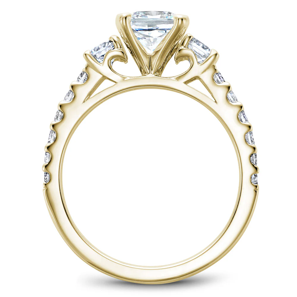 Noam Carver Yellow Gold 3-Stone Diamond Engagement Ring Setting (0.70 CTW) - Image 2