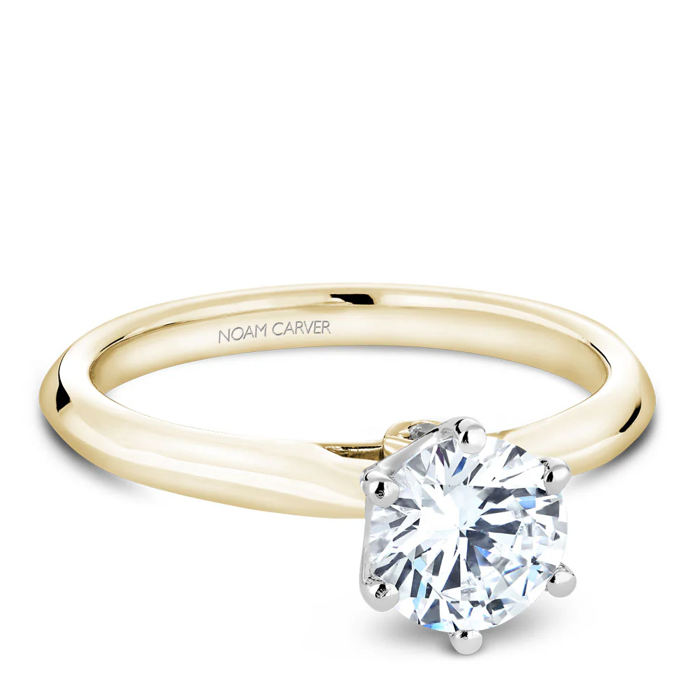 Noam Carver Yellow Gold 6-Prong Diamond Engagement Ring Setting  (0.02 CTW) - Image 2
