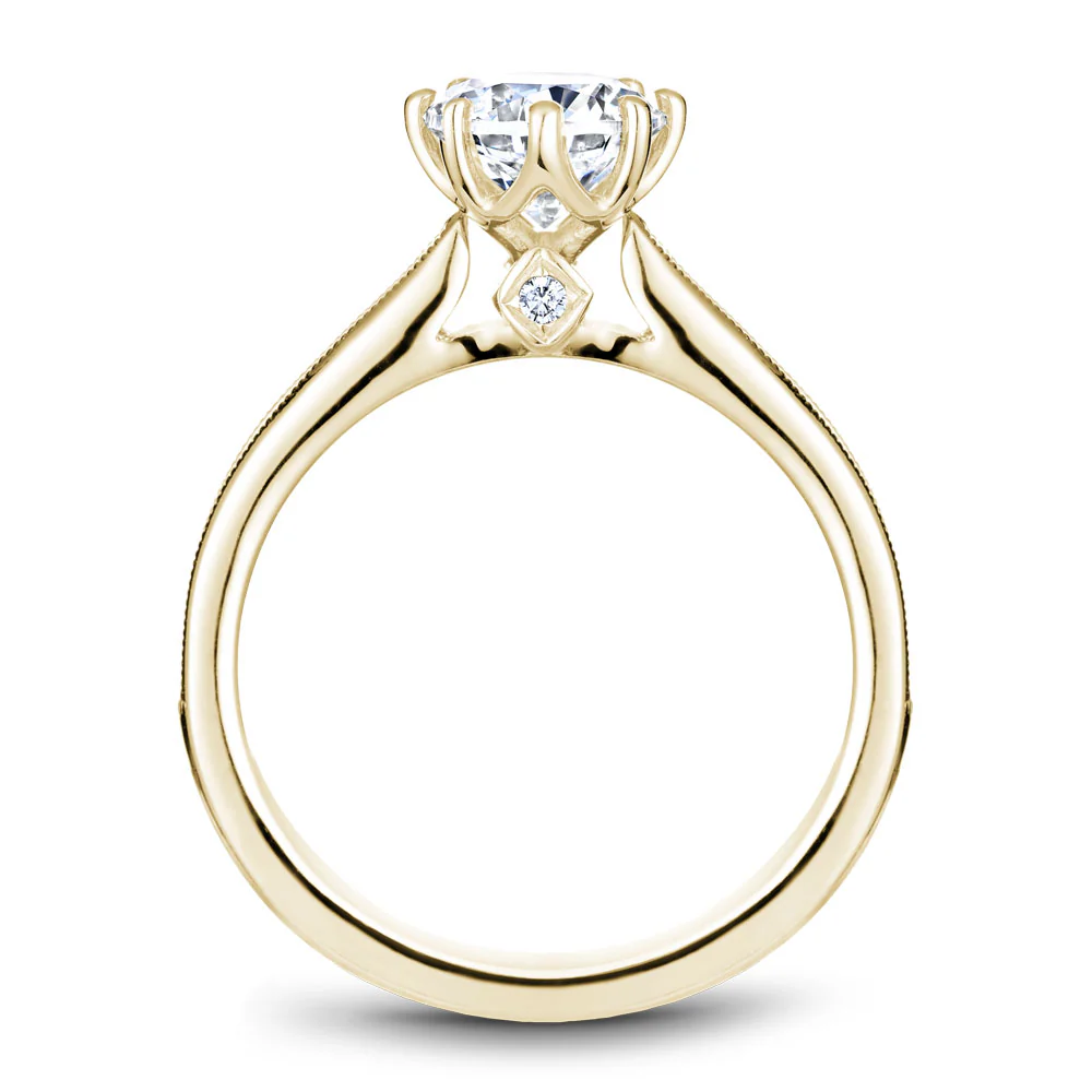 Noam Carver Yellow Gold 8-Prong Channel Set Diamond Engagement Ring Setting (0.25 CTW) - Image 3