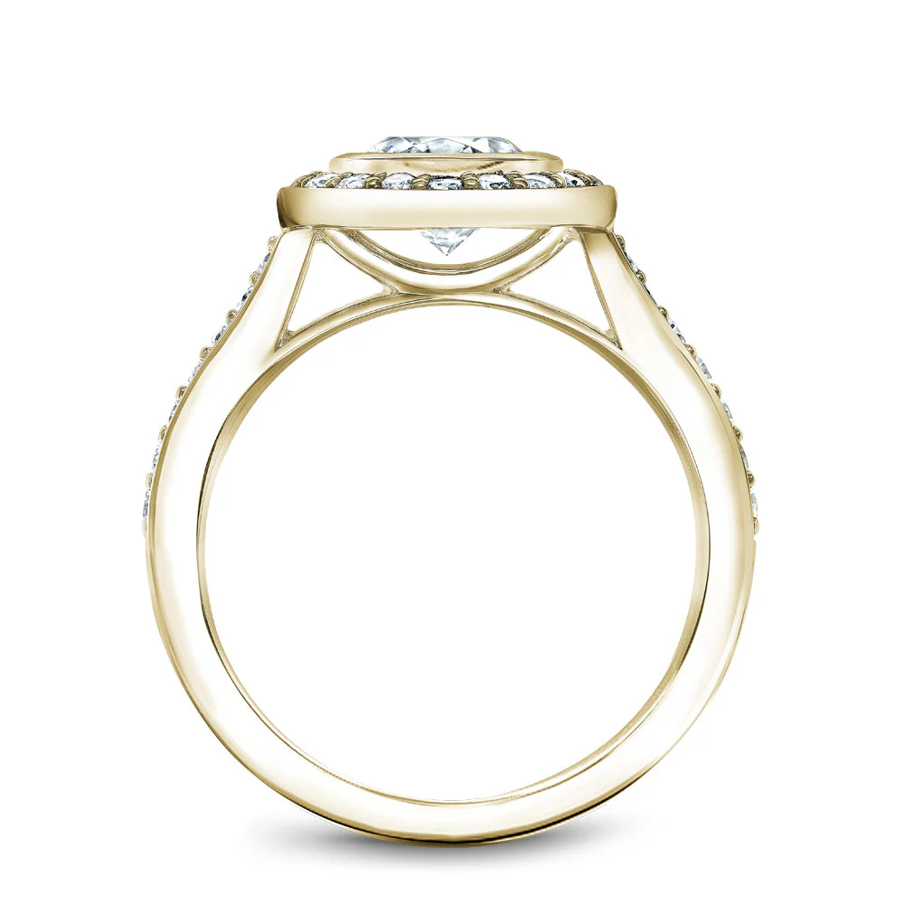 Noam Carver Yellow Gold Bezel Diamond Halo Engagement Ring (0.44 CTW) - Image 3