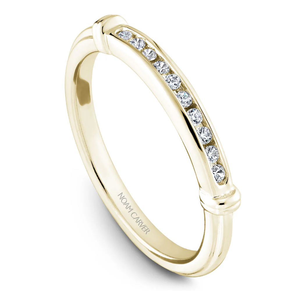 Noam Carver Yellow Gold Bezel Set Floral Halo Engagement Ring Setting with Accents (0.15 CTW) - Image 5