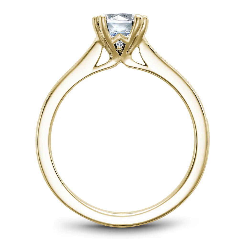Noam Carver Yellow Gold Channel Set Diamond Engagement Ring Setting (0.24 CTW) - Image 3
