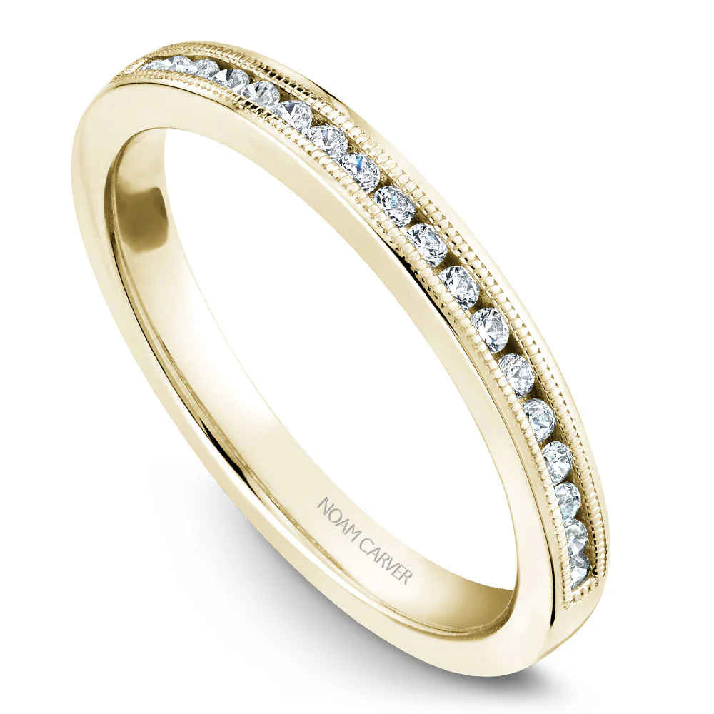 Noam Carver Yellow Gold Channel Set Diamond Engagement Ring Setting (0.24 CTW) - Image 5