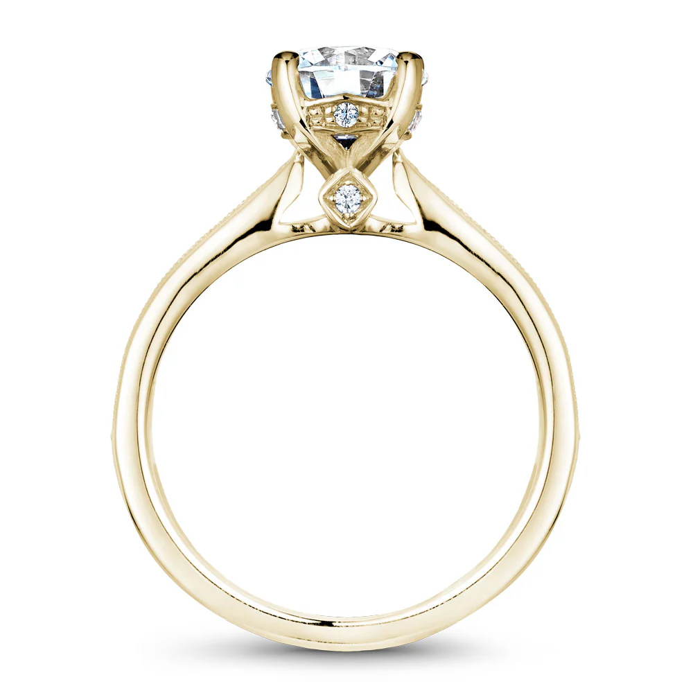Noam Carver Yellow Gold Channel Set Diamond Engagement Ring Setting (0.27 CTW) - Image 3