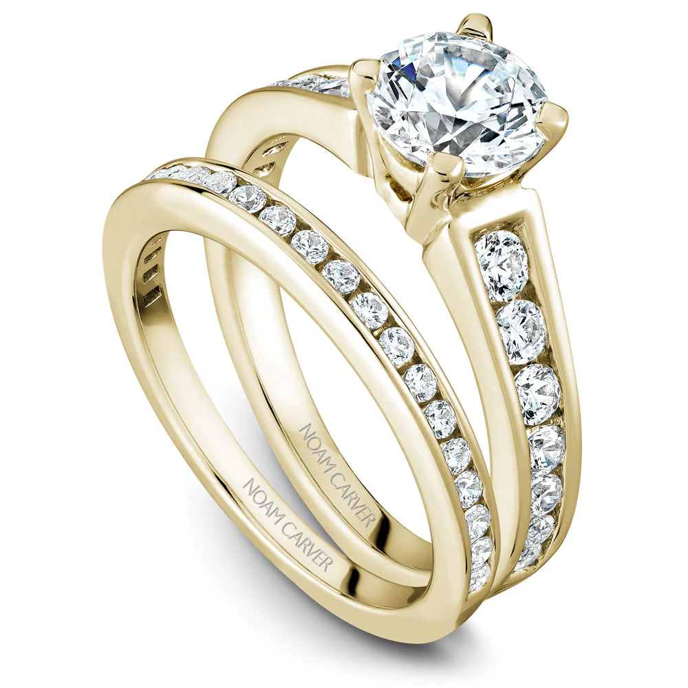 Noam Carver Yellow Gold Channel Set Diamond Engagement Ring Setting (0.51 CTW) - Image 3