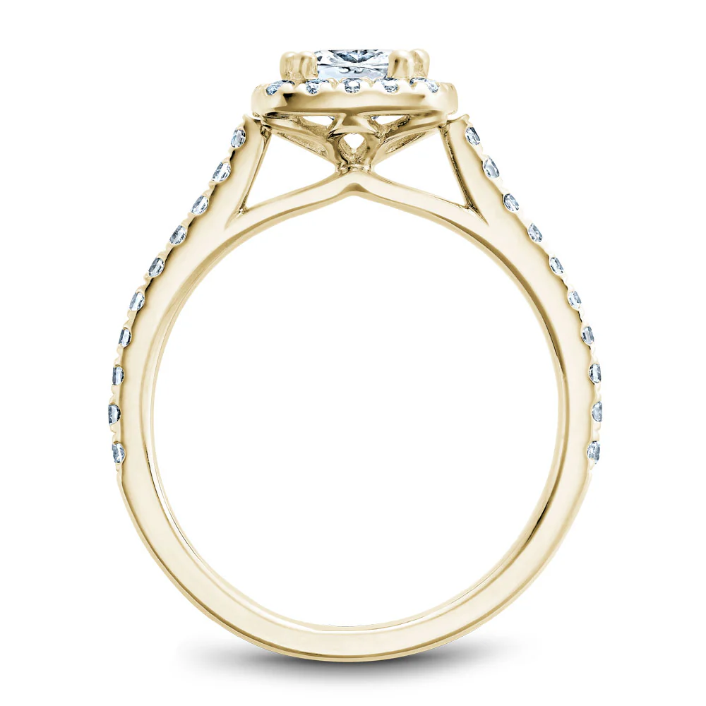Noam Carver Yellow Gold Cushion Diamond Engagement Ring Setting with Halo (0.38 CTW) - Image 3