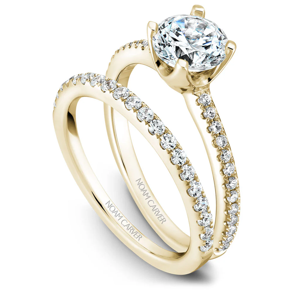 Noam Carver Yellow Gold Diamond Engagement Ring Setting (0.16 CTW) - Image 4