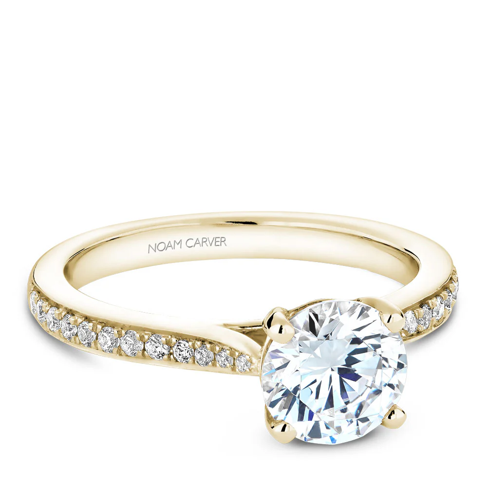 Noam Carver Yellow Gold Diamond Engagement Ring Setting (0.20 CTW) - Image 2