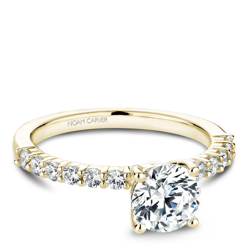 Noam Carver Yellow Gold Diamond Engagement Ring Setting (0.37 CTW) - Image 2