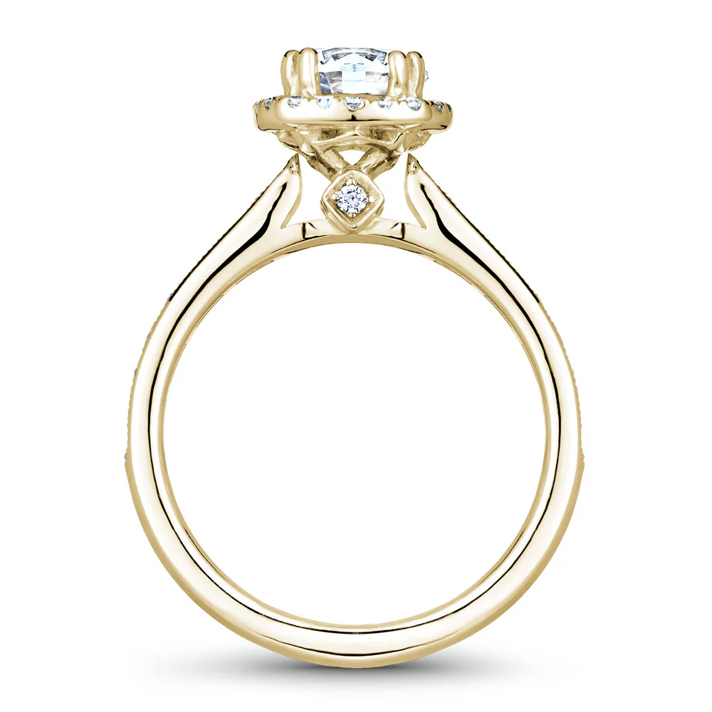 Noam Carver Yellow Gold Diamond Engagement Ring Setting with Halo (0.36 CTW) - Image 3