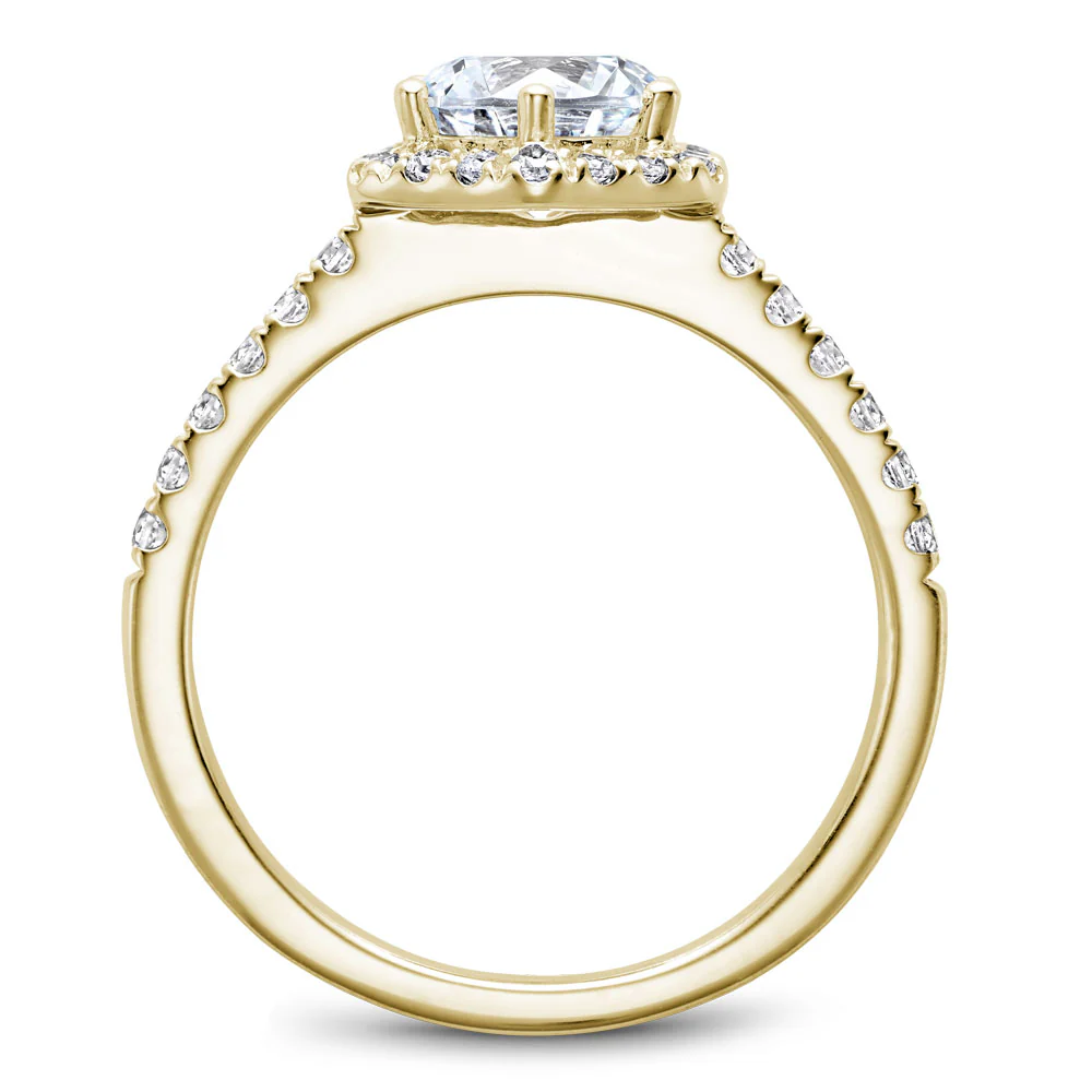 Noam Carver Yellow Gold Diamond Engagement Ring Setting with Hexagonal Halo (0.38 CTW) - Image 3