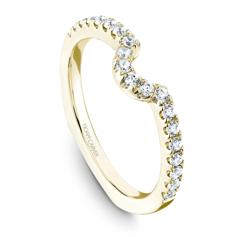 Noam Carver Yellow Gold Diamond Engagement Ring Setting with Oval Center Stone and Halo (0.57 CTW) - Image 5