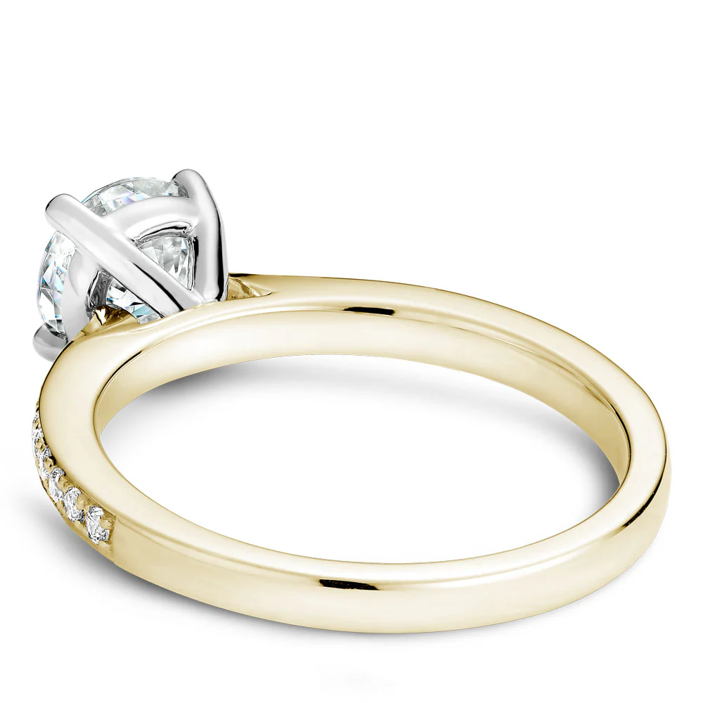 Noam Carver Yellow Gold Diamond Engagement Ring Setting with White Prongs (0.16 CTW) - Image 4
