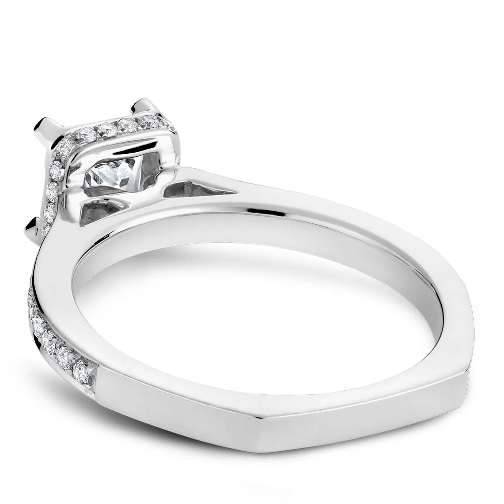 Noam Carver Yellow Gold Diamond Euro Shank Engagement Ring Setting with Princess Center Stone (0.28 CTW) - Image 3
