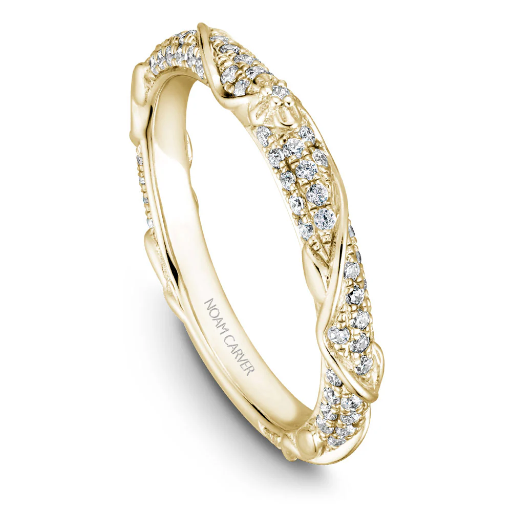 Noam Carver Yellow Gold Engagement Ring Setting with Woven Gold and Diamonds (0.50 CTW) - Image 5