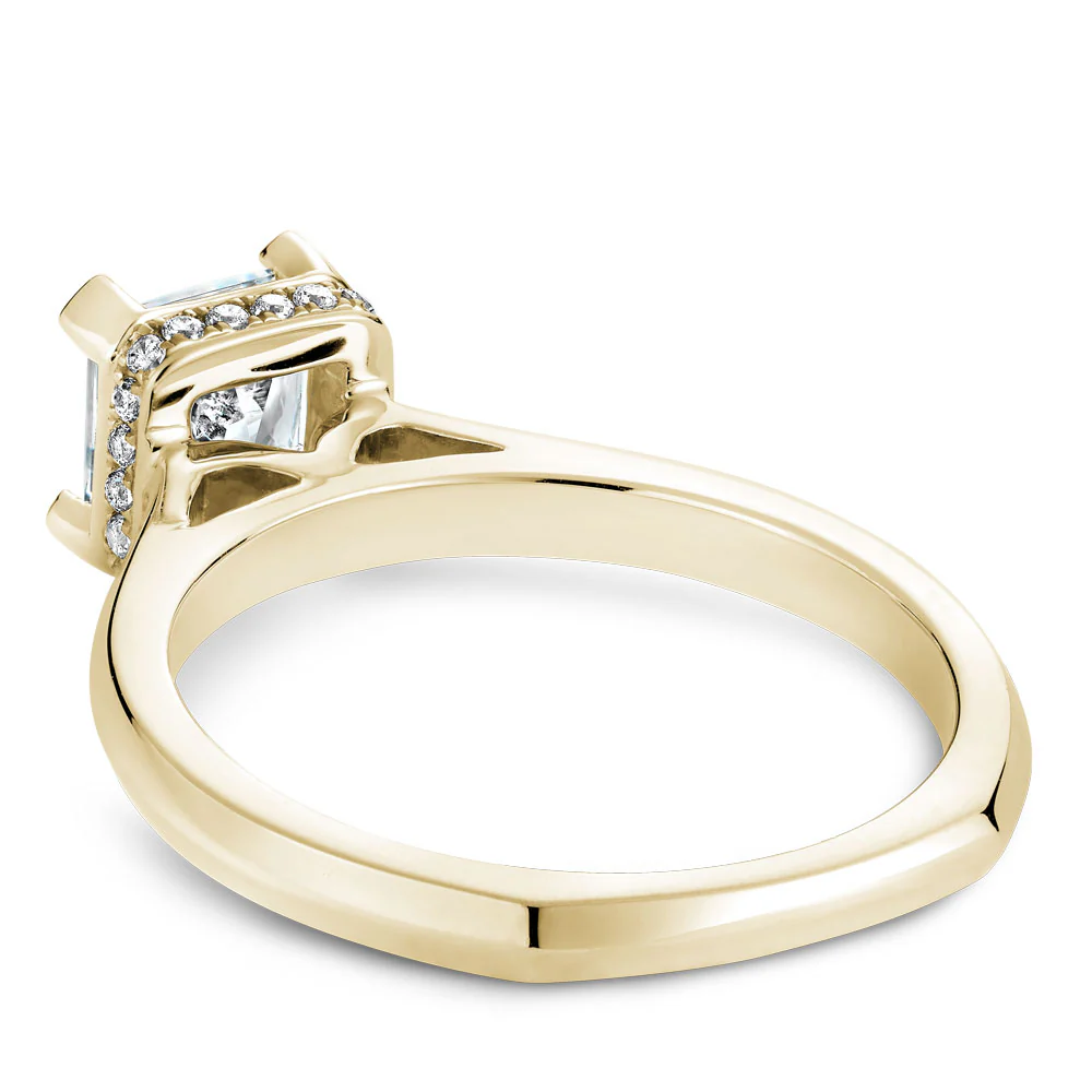Noam Carver Yellow Gold Knife Edge Euro Shank Engagement Ring Setting with Princess Center Stone (0.10 CTW) - Image 3