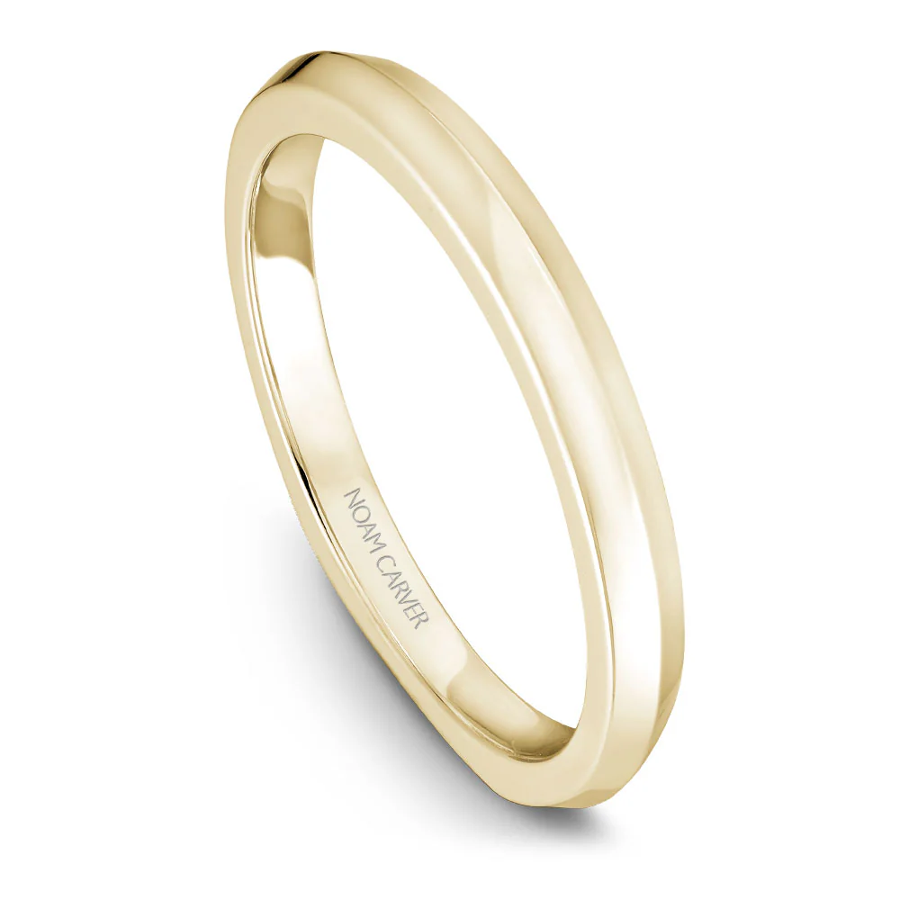 Noam Carver Yellow Gold Knife Edge Euro Shank Engagement Ring Setting with Princess Center Stone (0.10 CTW) - Image 5