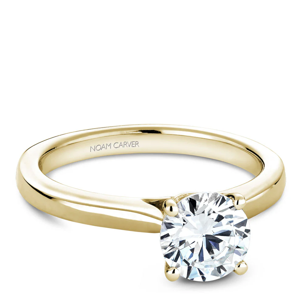 Noam Carver Yellow Gold Solitaire Engagement Ring Setting (0.02 CTW) - Image 2