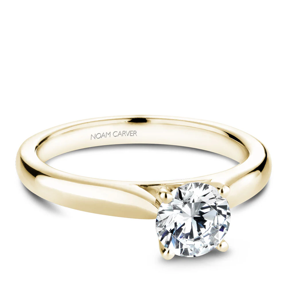 Noam Carver Yellow Gold Solitaire Engagement Ring Setting - Image 2