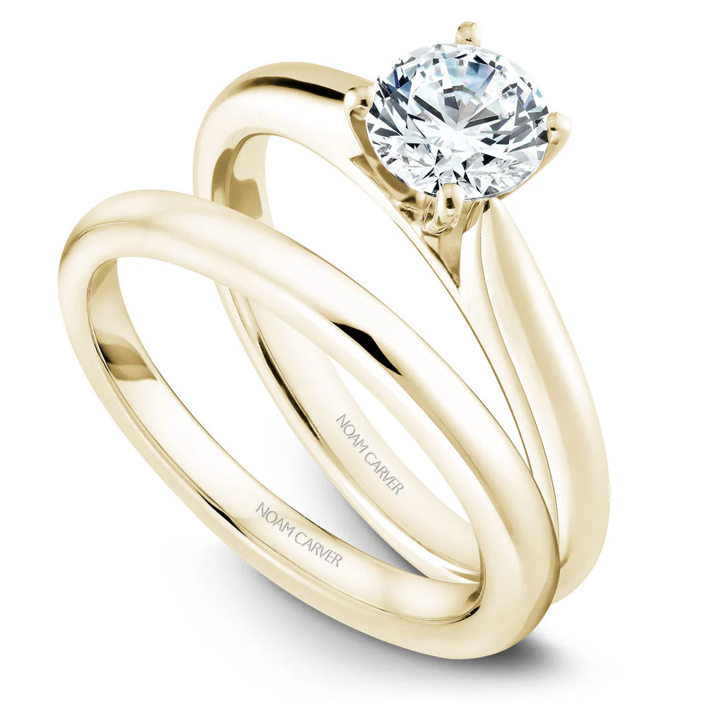 Noam Carver Yellow Gold Solitaire Engagement Ring Setting - Image 4