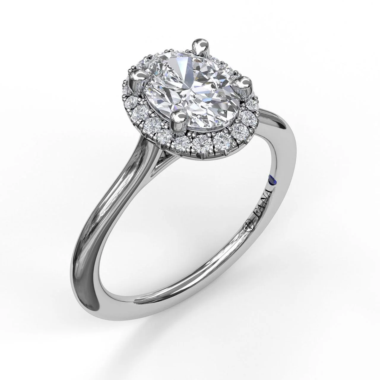 FANA Oval Cut Halo Engagement Ring Setting