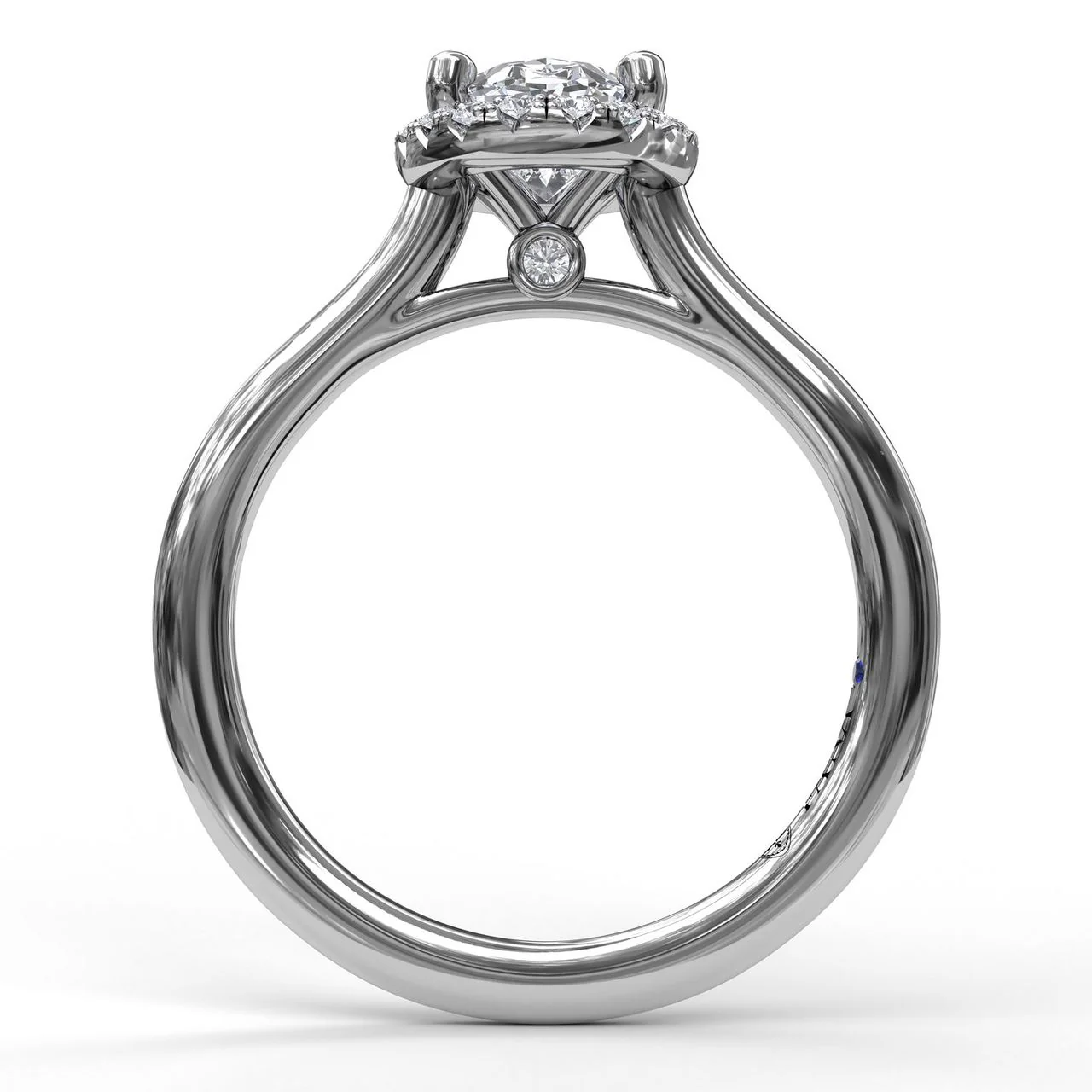 FANA Oval Cut Halo Engagement Ring Setting - Image 2